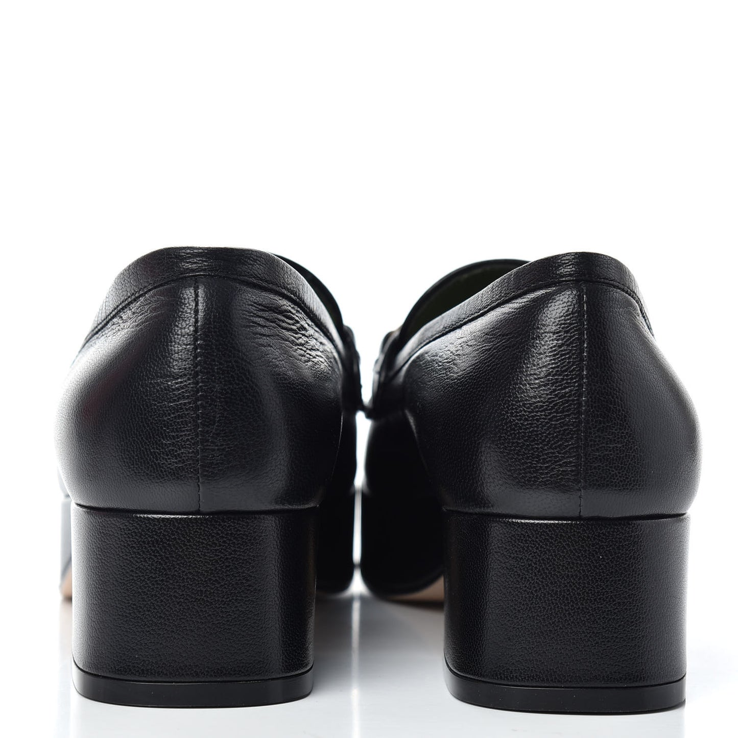 Goatskin Houdan Platform Loafers 36 Black