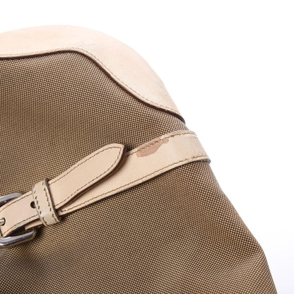 Prada Jacquard Logo Frame Buckle Handbag Tote Bag Beige White 10 of 18
