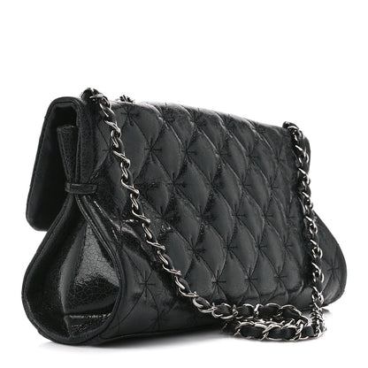 Chanel Glazed Crackled Calfskin Mademoiselle Flap Black 3 of 10