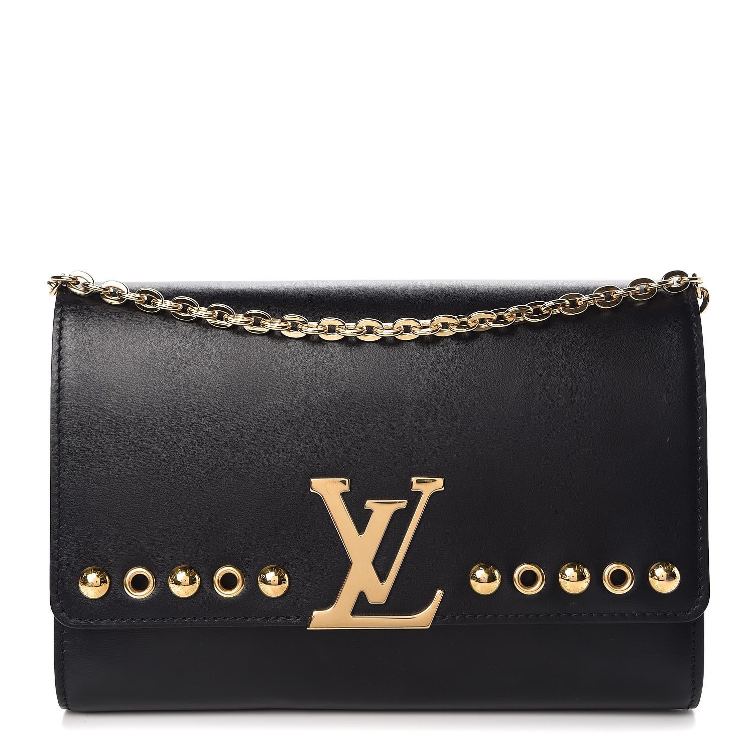 Louis Vuitton Calfskin Pochette Louise GM Black 1 of 11