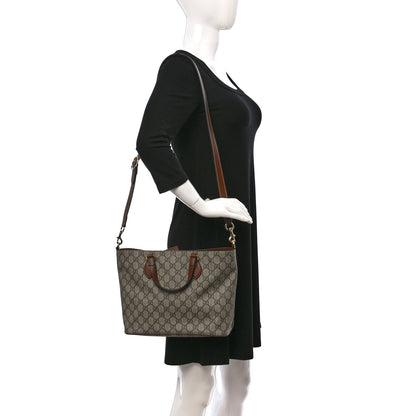 Gucci Soft GG Supreme Monogram Small Crossbody Tote Beige Cuir 2 of 9