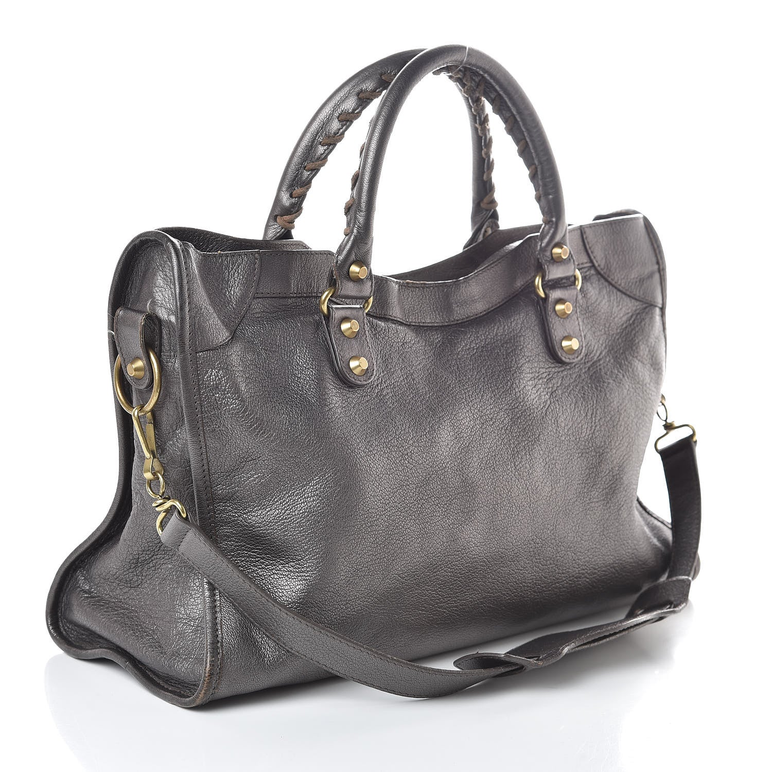 Balenciaga Pearlescent Goatskin Classic Gold Hardware City Bronze 3 of 9