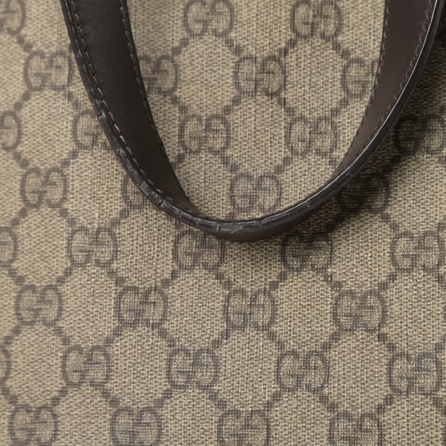 Gucci GG Supreme Monogram Medium Zippered Shopping Tote Dark Brown 13 of 15