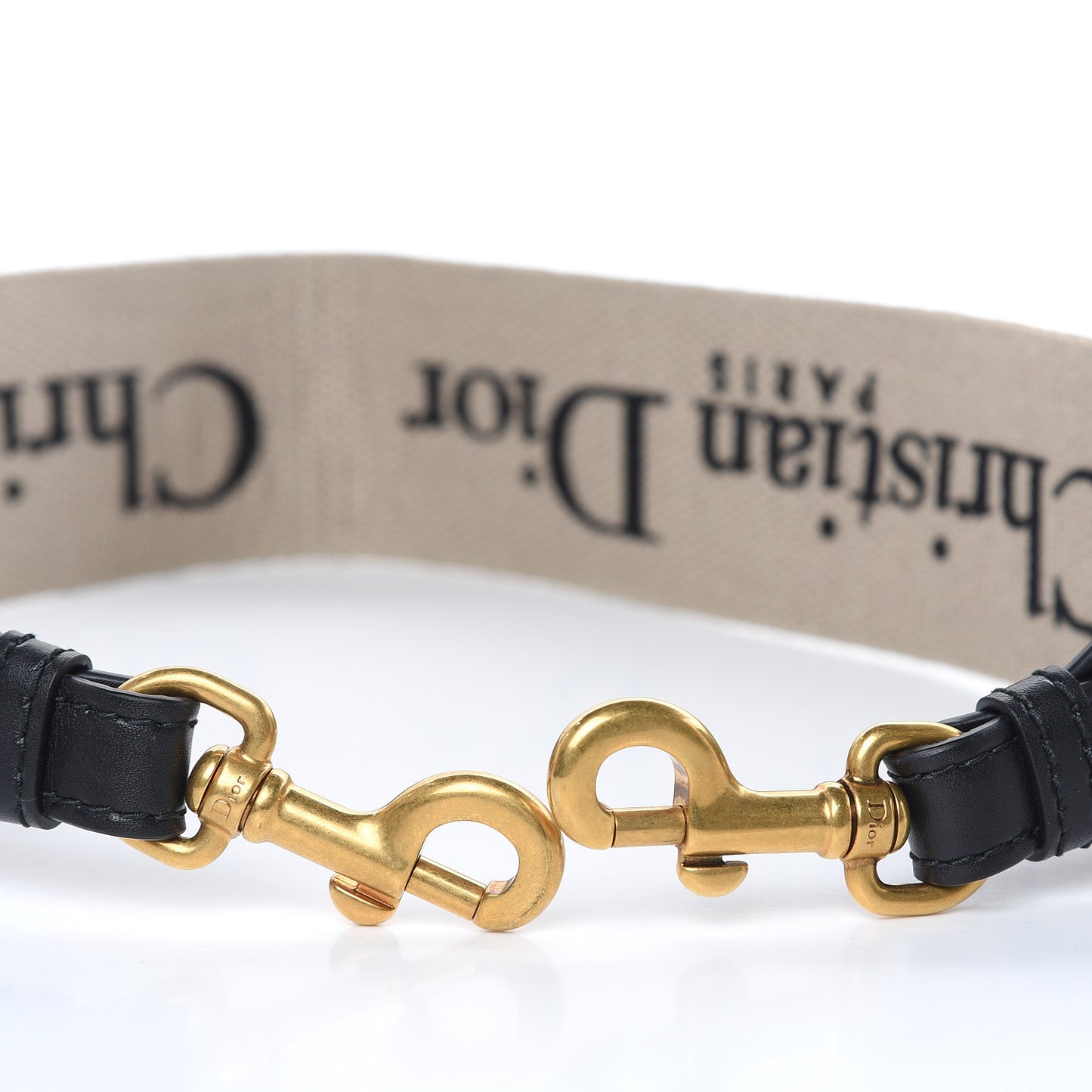 Canvas Embroidered Shoulder Strap Black