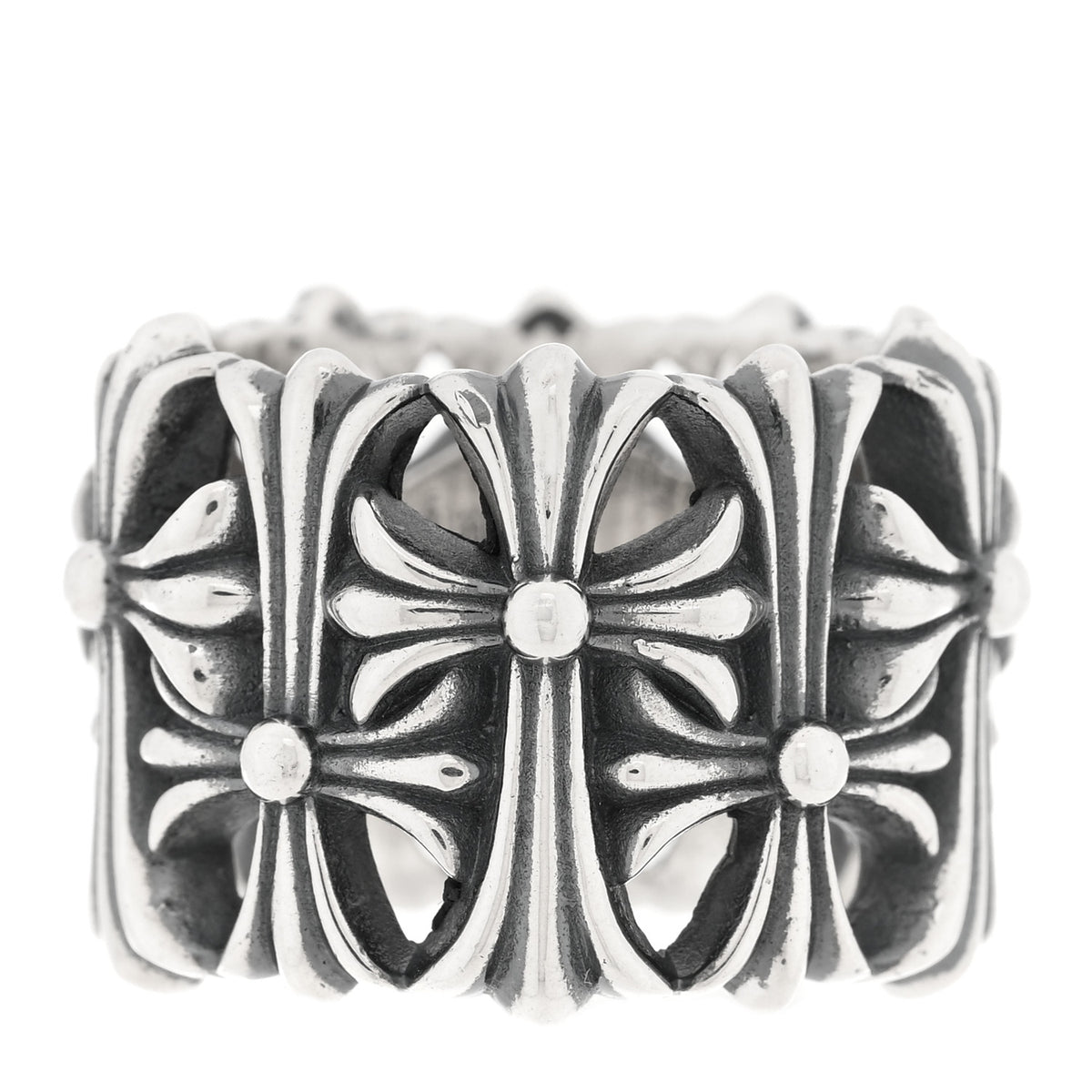 Chrome Hearts Sterling Silver Cemetery Cross Ring 59 8.75 1 of 5