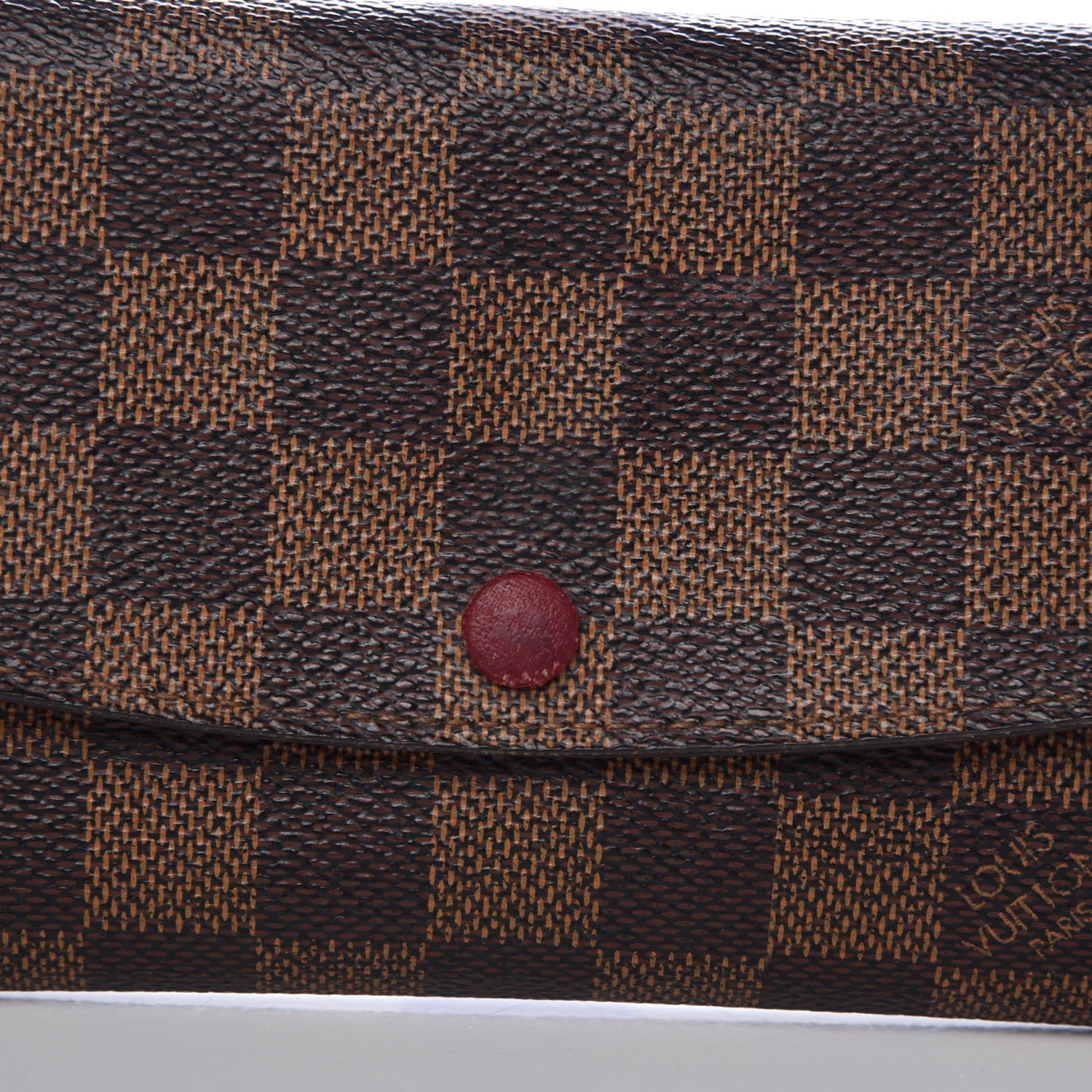 Louis Vuitton Damier Ebene Emilie Wallet Red 8 of 10