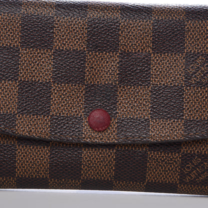 Louis Vuitton Damier Ebene Emilie Wallet Red 8 of 10