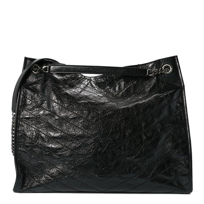 Saint Laurent Crinkled Calfskin Matelasse Monogram Niki Shoulder Bag Black 1 of 11
