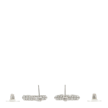 Chanel Baguette Crystal CC Drop Earrings Silver 3 of 5