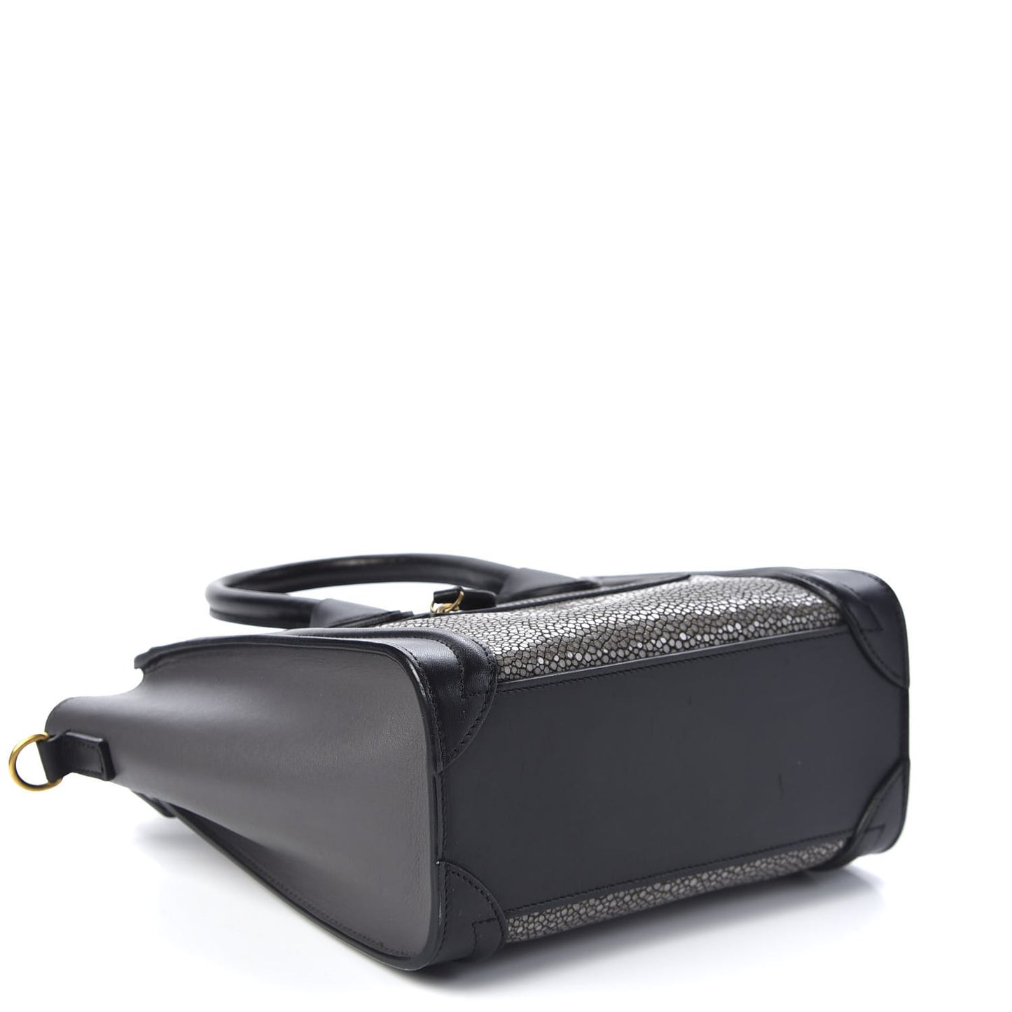 Stringray Calfskin Nano Bi-Color Luggage Black