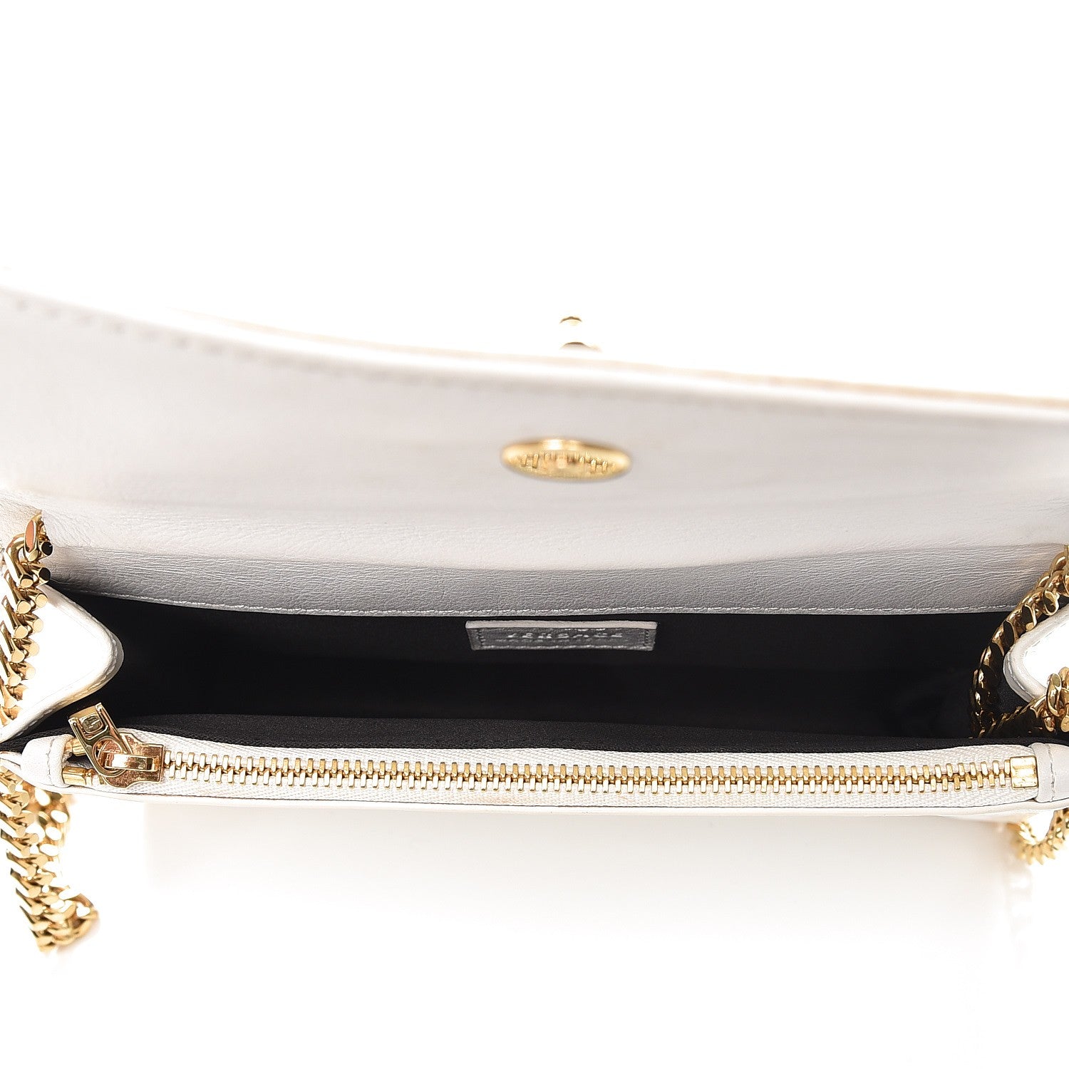 Versace Calfskin Embossed Palazzo Chain Evening Bag White 5 of 10