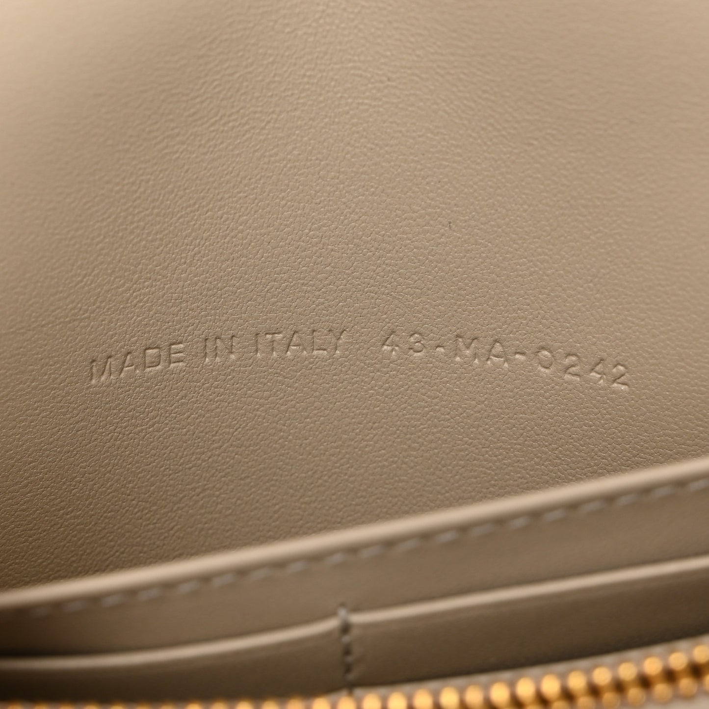 Supple Calfskin Caro Pouch with Chain Sand