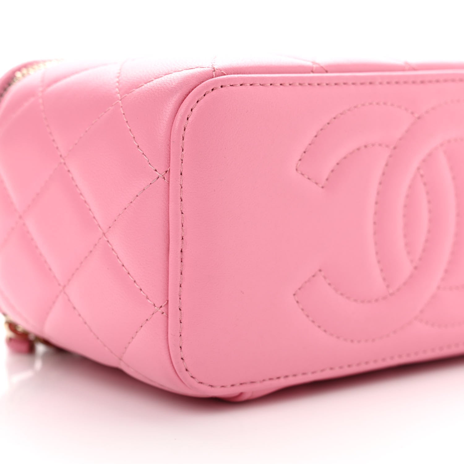 Chanel Lambskin Quilted Small Top Handle Vanity Case With Chain Pink 9 of 11
