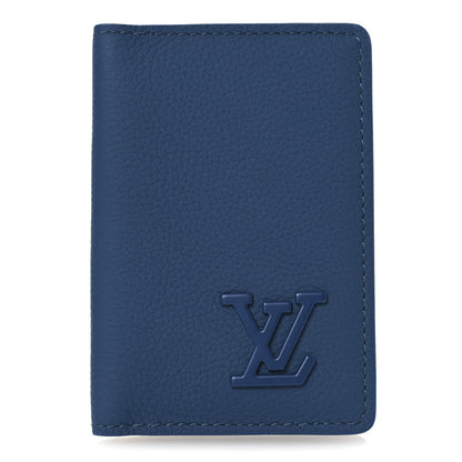 Louis Vuitton Grained Calfskin Aerogram Pocket Organizer Atlantic Blue 1 of 6
