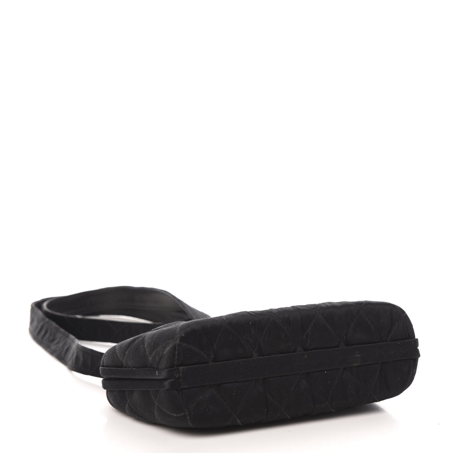 Chanel Satin Quilted Shoulder Bag Black 4 of 12