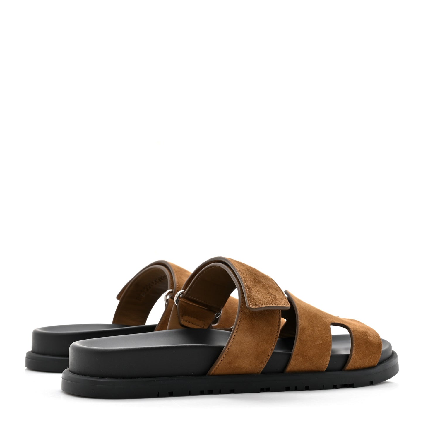 Suede Goatskin Womens Chypre Sandals 39.5 Brun Fume