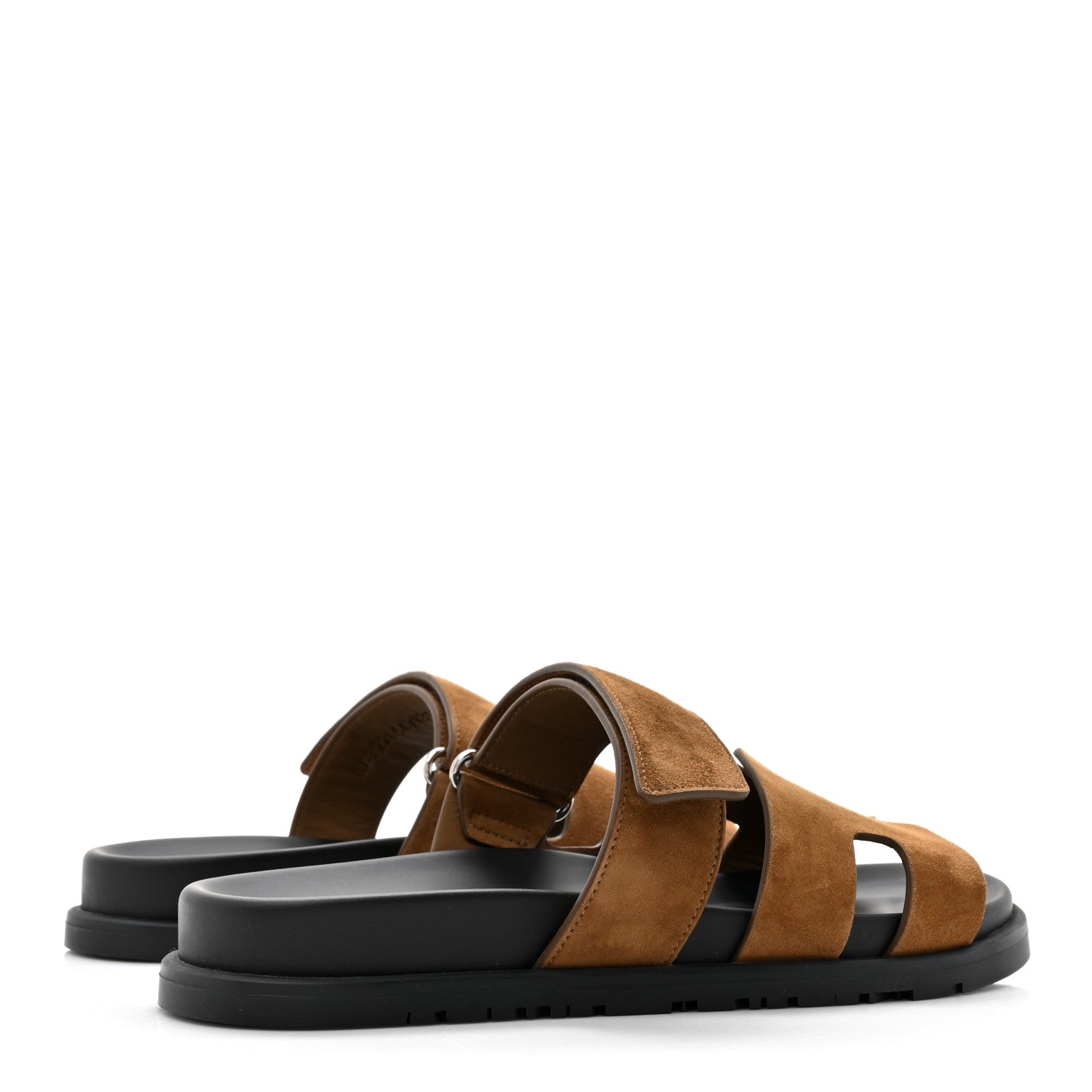 Hermes Suede Goatskin Womens Chypre Sandals 39.5 Brun Fume 4 of 9