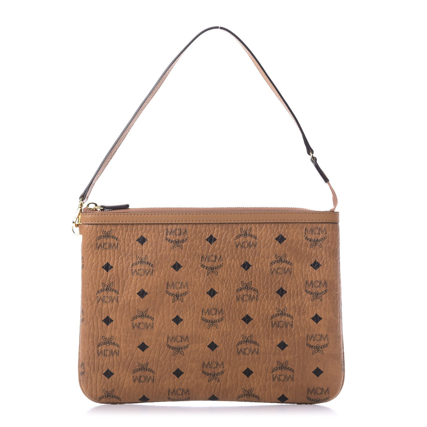 Visetos Medium Stark Wristlet Pouch Cognac