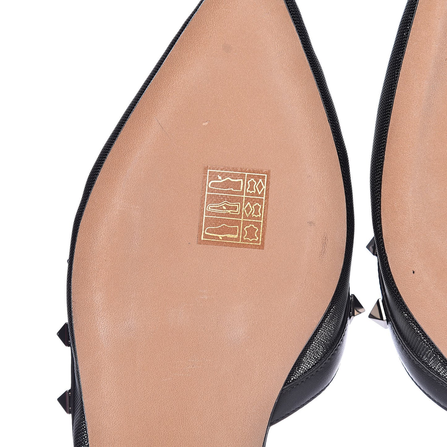 Mesh Rockstud Slingback Flats 38 Black