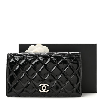 Chanel Patent Quilted Brilliant Yen Wallet Black 9 of 9