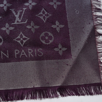 Louis Vuitton Silk Lurex Wool Monogram Shine Shawl Amarante 8 of 8