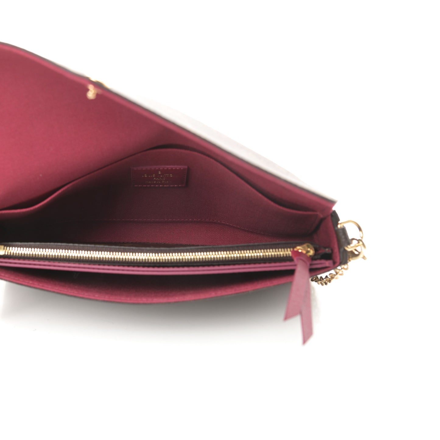 Monogram Pochette Felicie Chain Wallet Fuchsia