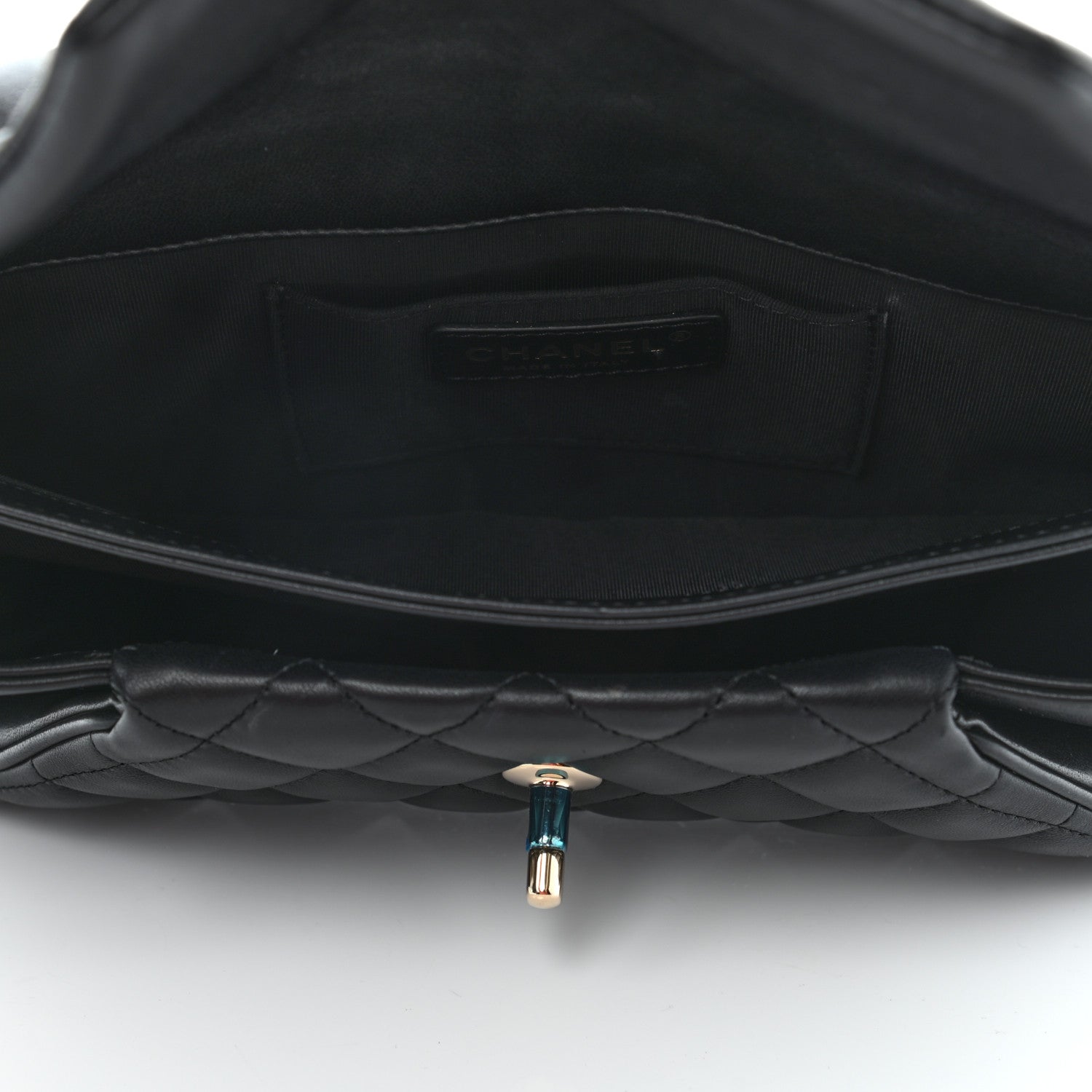 Chanel Lambskin Quilted Fold Up Again Clutch Black 5 of 11