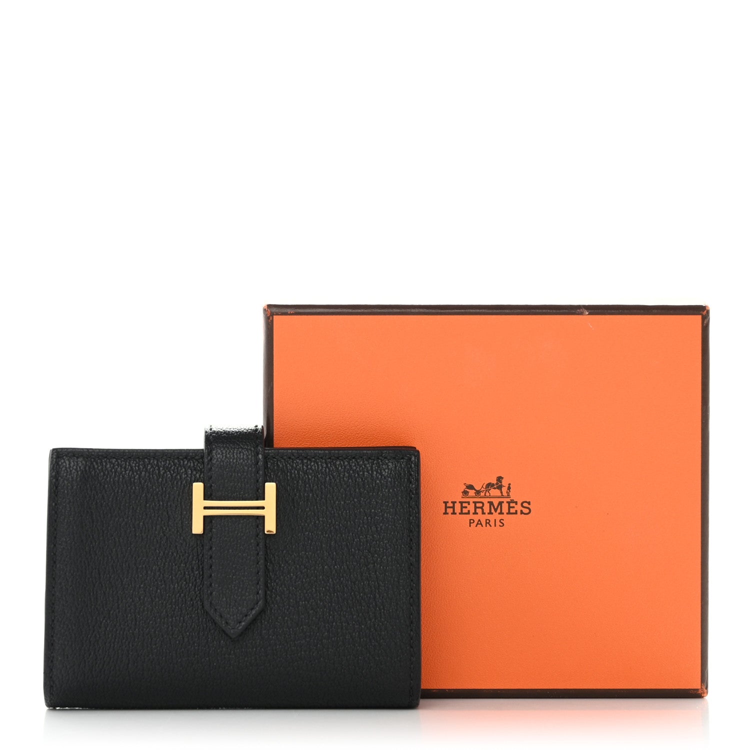Hermes Chevre Mysore Mini Bearn Wallet Black 8 of 8