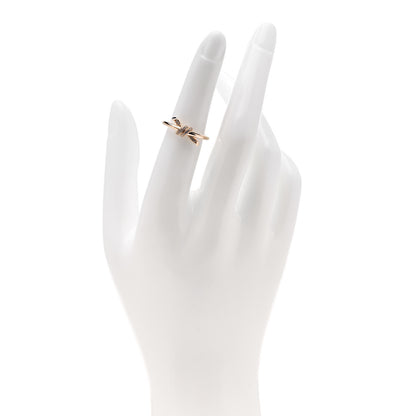 Tiffany 18K Rose Gold Diamond Small Knot Ring 52 6 2 of 5
