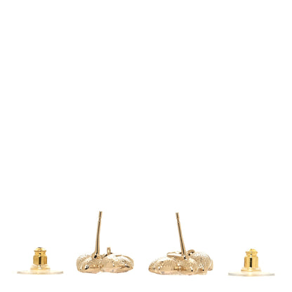 Chanel Crystal Sparkling Wheat CC Drop Earrings Gold 3 of 4