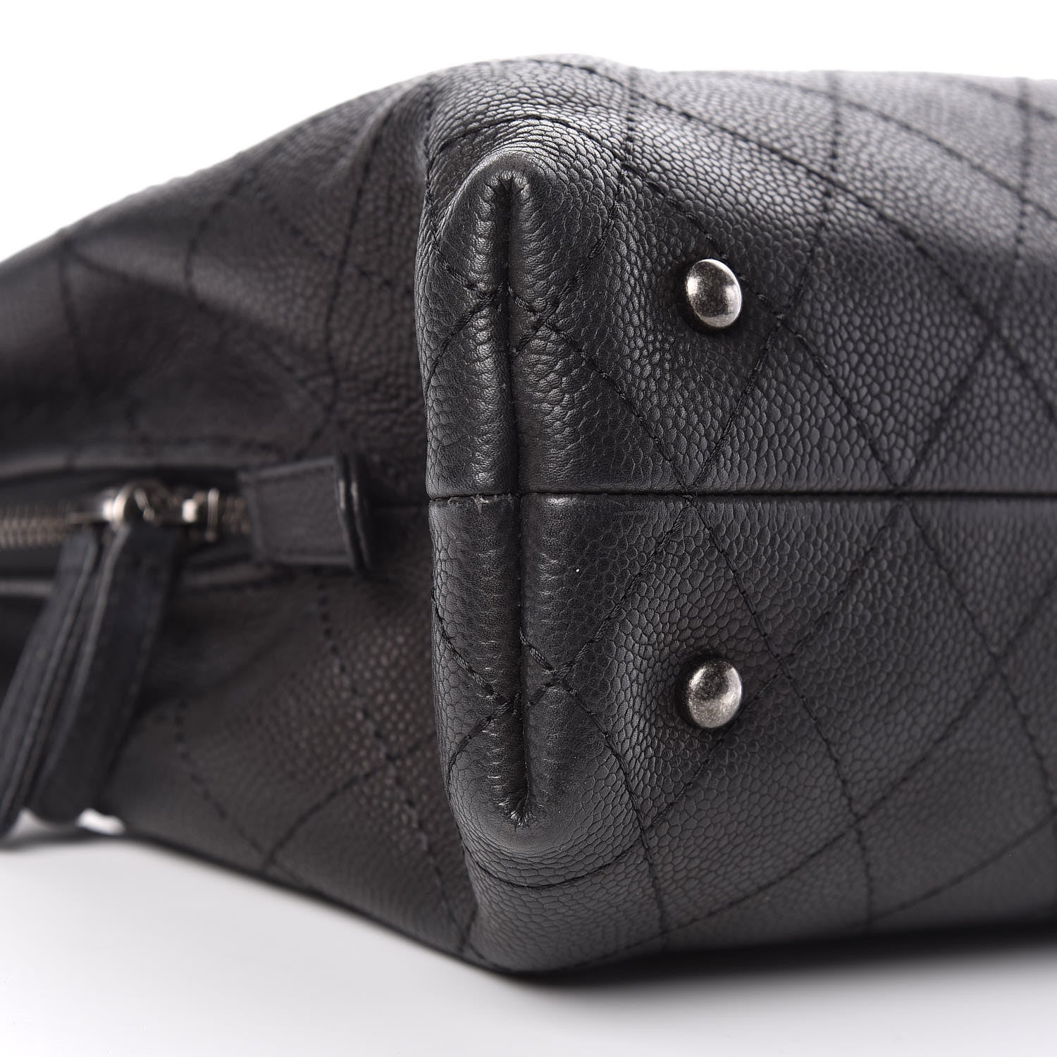Chanel Grained Vegetal Calfskin Small Urban Shopping Tote Black 9 of 11