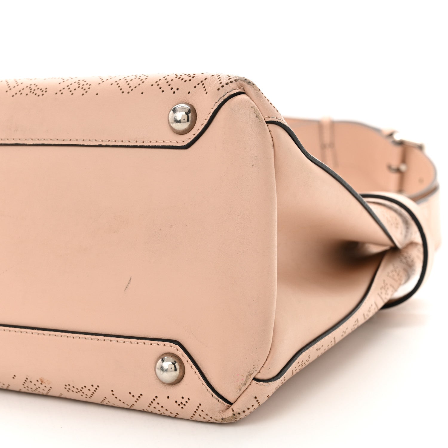 Burberry Calfskin Perforated Medium Banner Tote Pale Fawn Pink 10 of 18