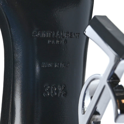 Saint Laurent Calfskin Opyum 110 Sandals 38.5 Black Silver 6 of 7