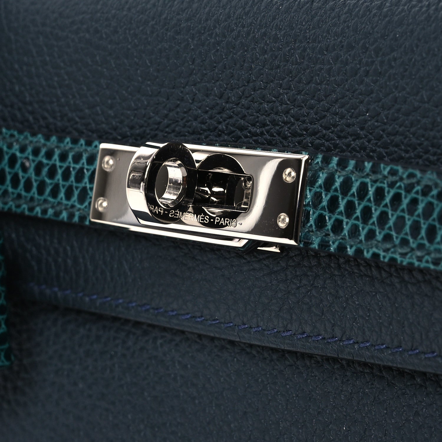 Hermes Togo Lizard Kelly Retourne Touch 25 Vert Rousseau 13 of 16