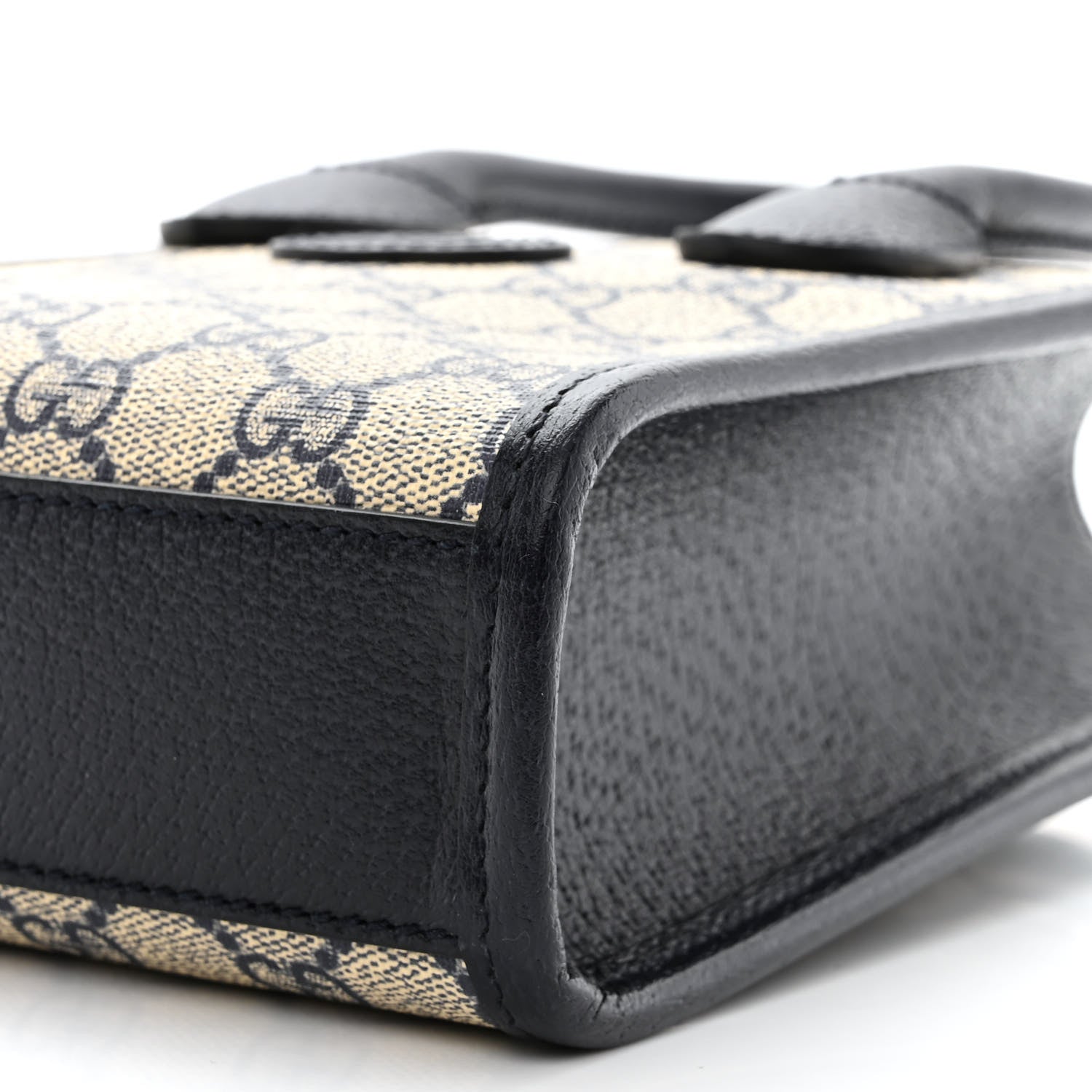 Gucci GG Supreme Monogram Textured Dollar Calfskin Mini Retro Interlocking G Tote Bag Beige Blue 10 of 12