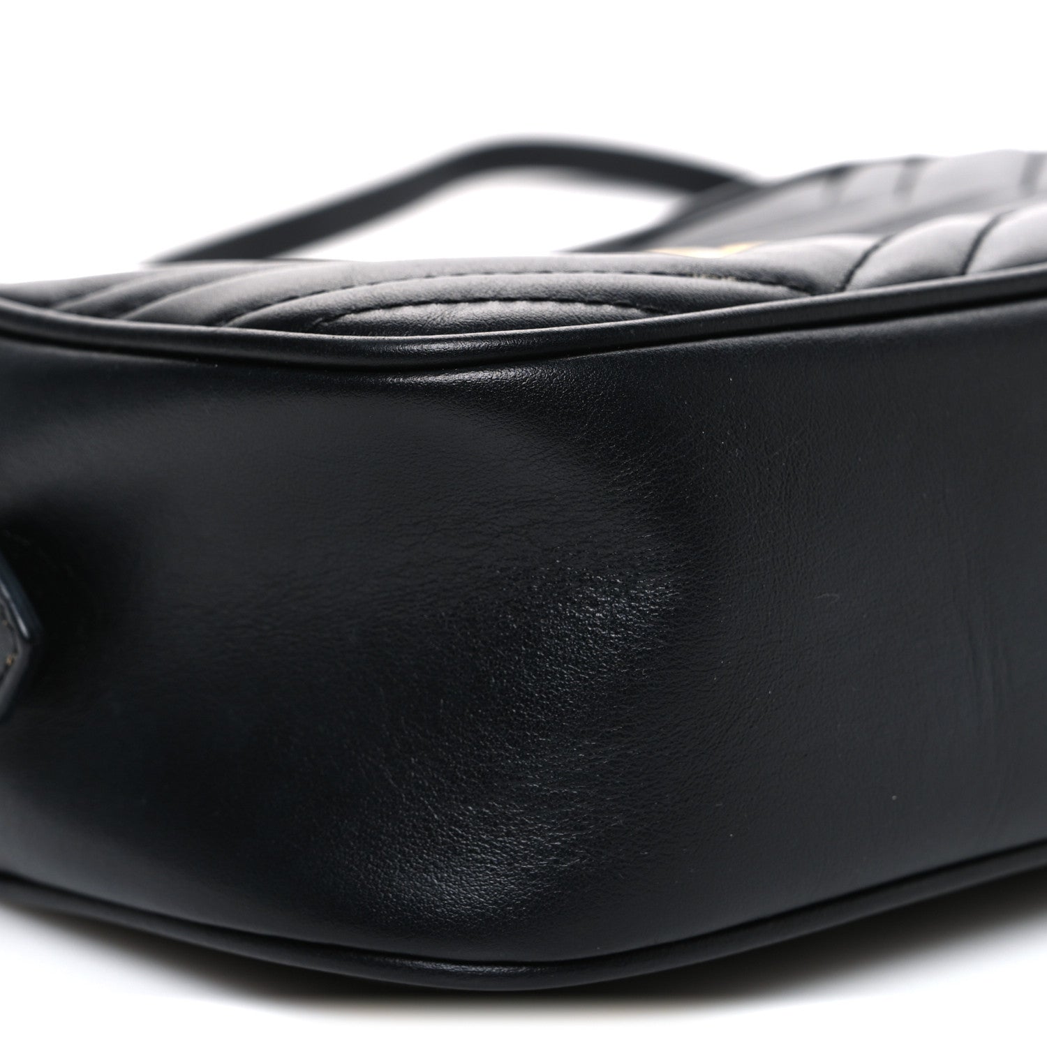 Gucci Calfskin Matelasse Small GG Marmont Chain Shoulder Bag Black 9 of 12