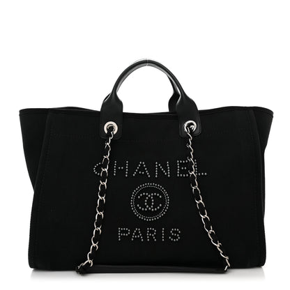 Chanel Canvas Pearl Medium Deauville Tote Black 1 of 11