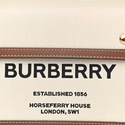 Burberry Canvas Smooth Calfskin Two Tone Mini Pocket Bag Natural Malt Brown 7 of 10