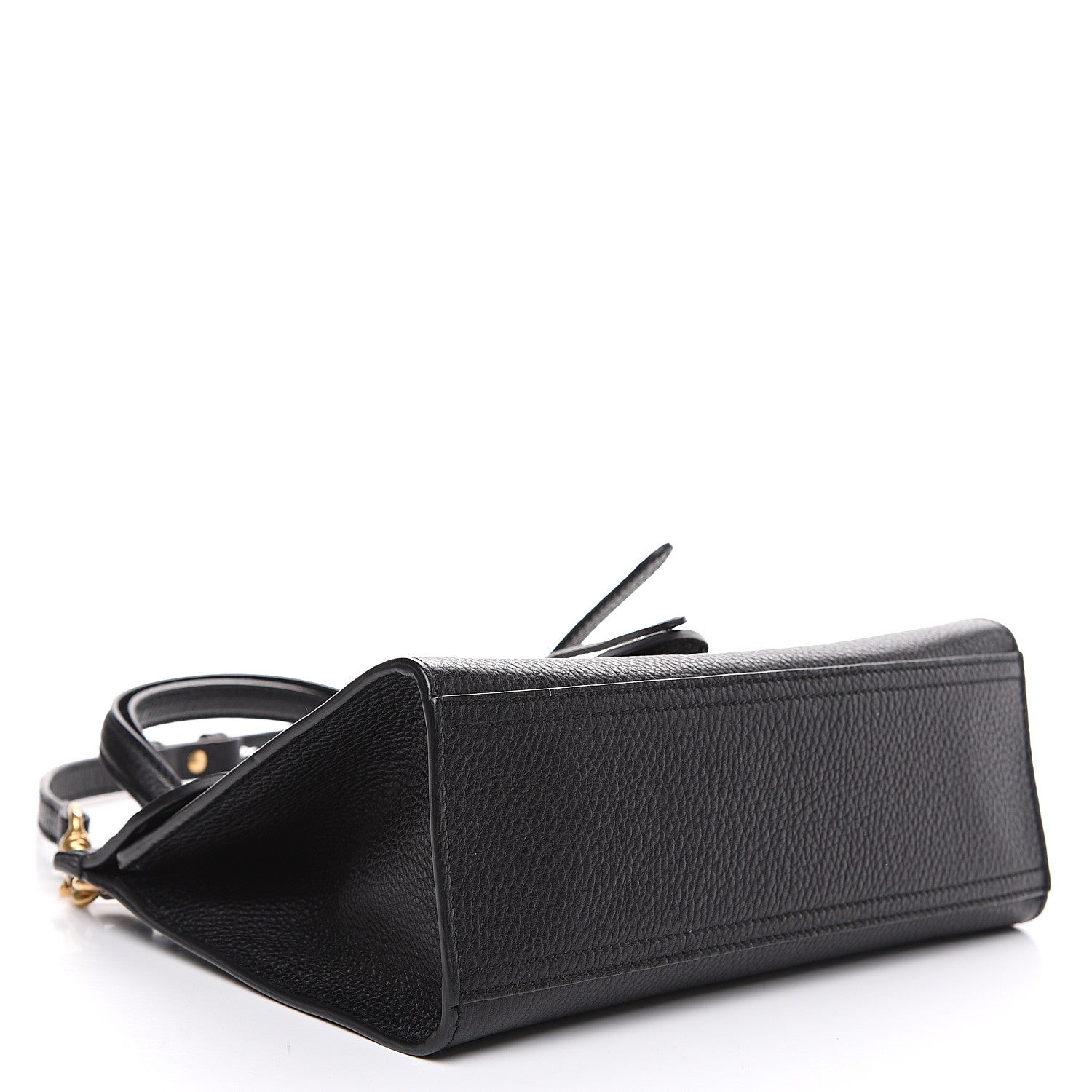 Gucci Calfskin Mini GG Marmont Top Handle Bag Black 3 of 10