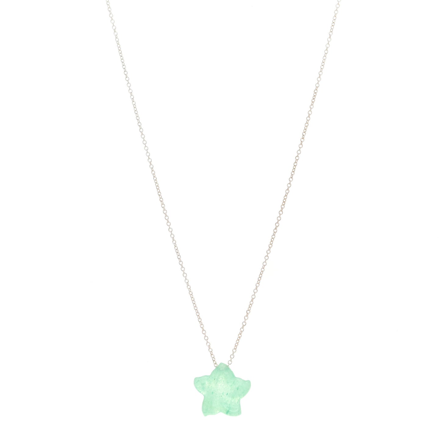 Sterling Silver Aventurine Star Pendant Necklace