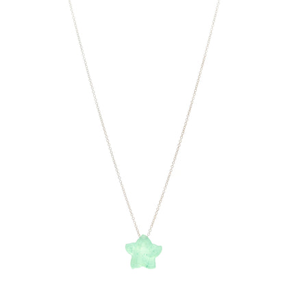 Tiffany Sterling Silver Aventurine Star Pendant Necklace 1 of 4