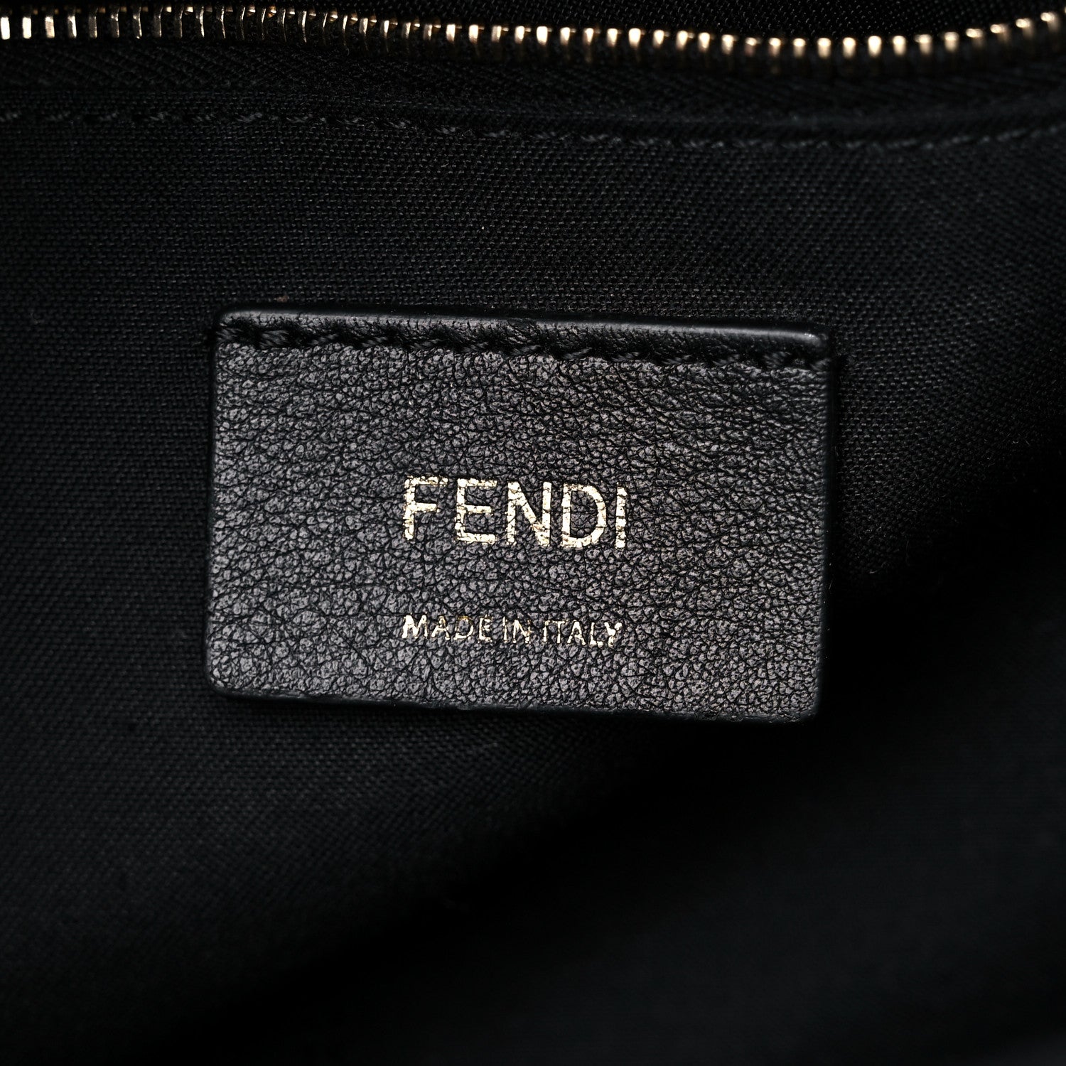 Fendi Glazed Fabric Vitello Century FF 1974 Stamp Patch Mini Backpack Mogano Panna Black 6 of 16
