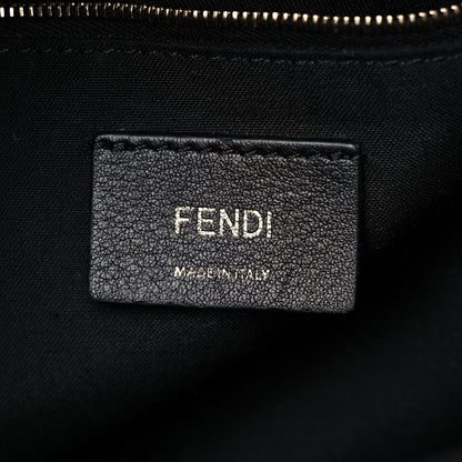 Fendi Glazed Fabric Vitello Century FF 1974 Stamp Patch Mini Backpack Mogano Panna Black 6 of 16