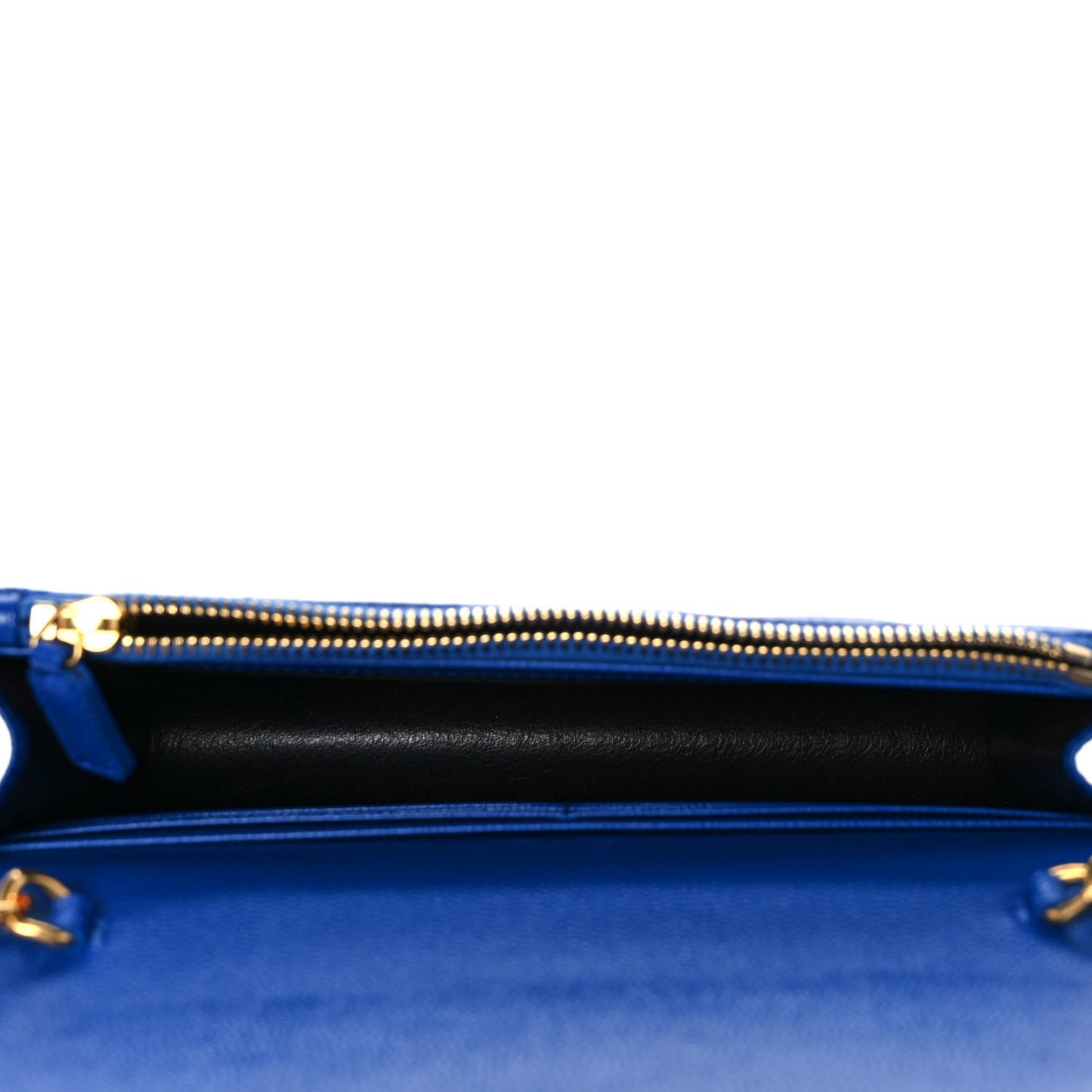 Grain De Poudre Matelasse Chevron Monogram Envelope Chain Wallet Blue Majorelle