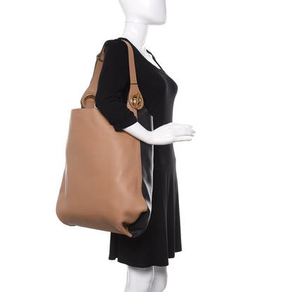 Burberry Calfskin Medium Grommet Hobo Light Camel Black 2 of 11