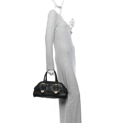 Gucci Calfskin Guccissima Signoria Bowler Bag Black 2 of 11