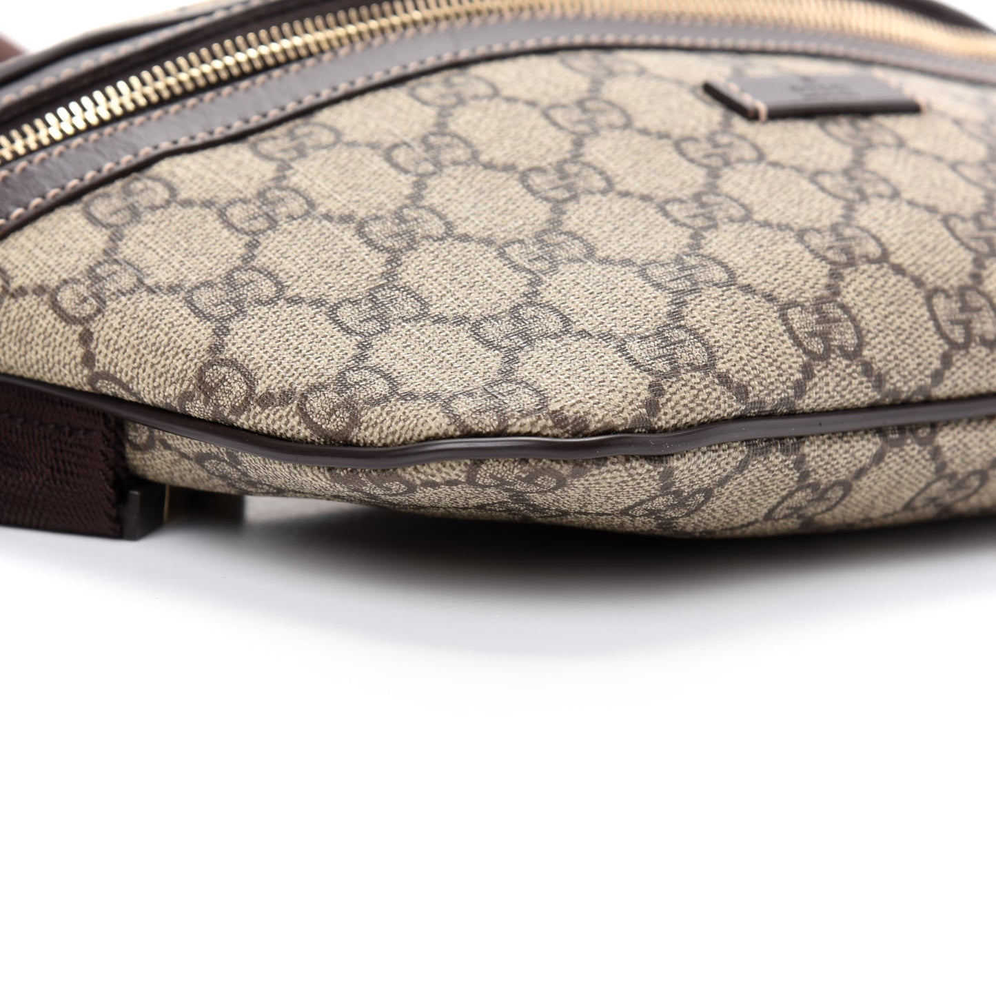 GG Supreme Monogram Belt Bag Dark Brown