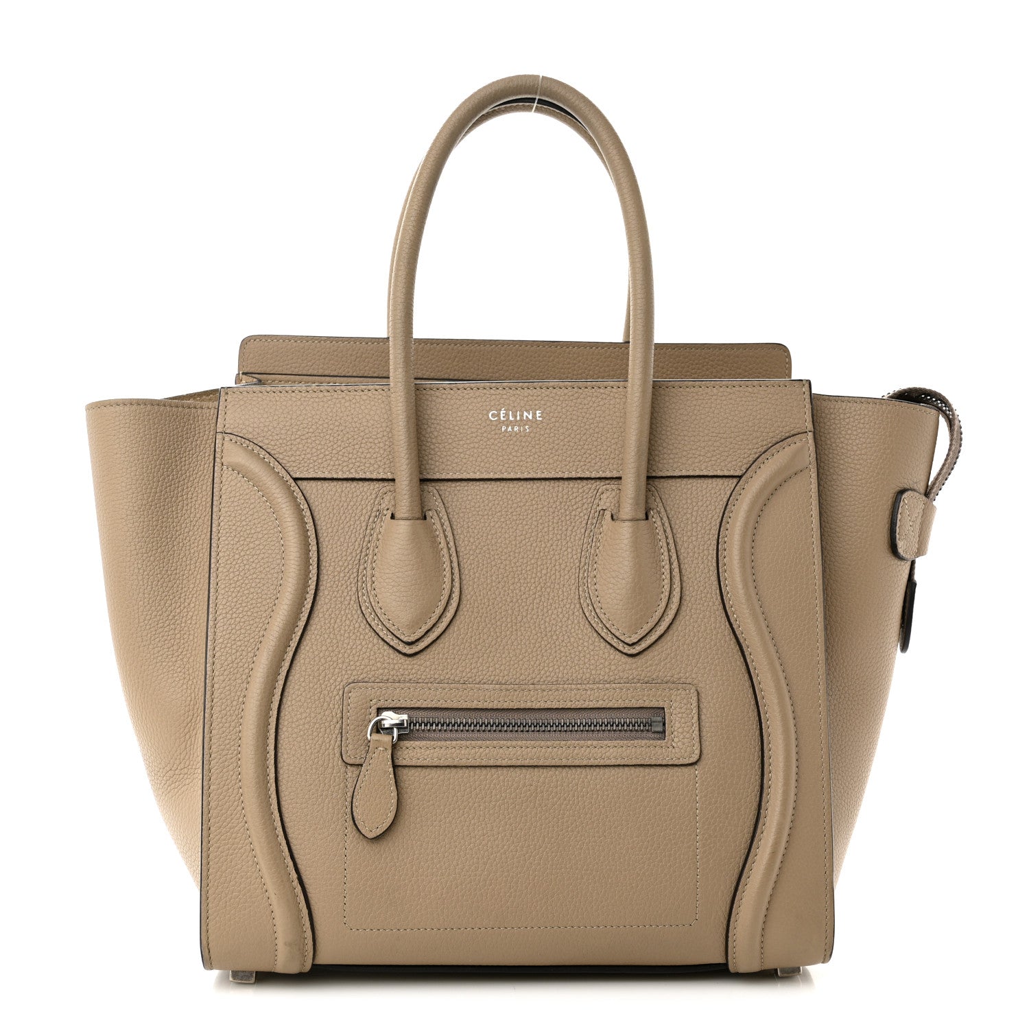 Celine Drummed Calfskin Micro Luggage Dune 1 of 14