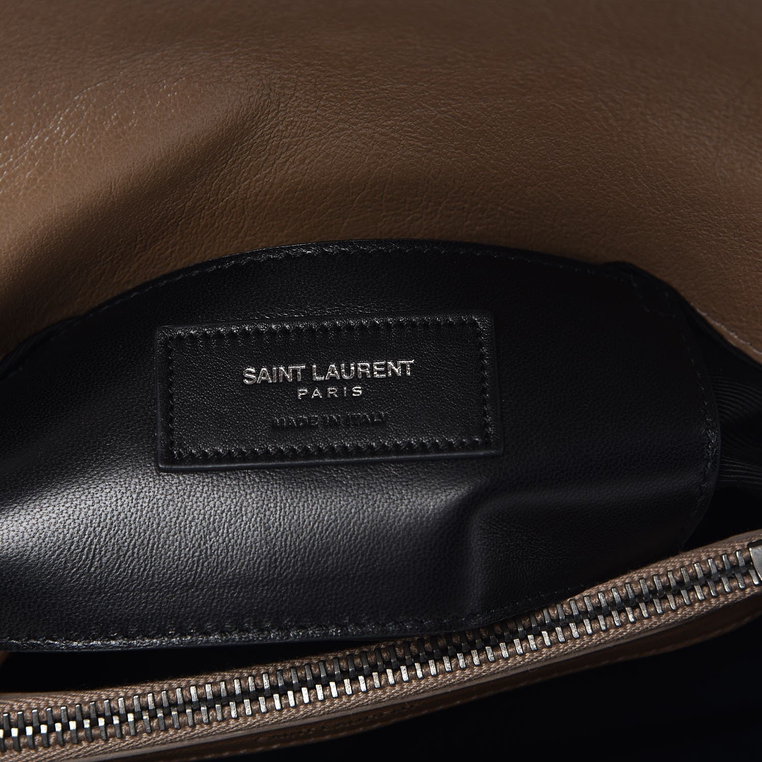 Saint Laurent Sheepskin Matelasse Chevron Monogram Medium College Bag Taupe 7 of 9