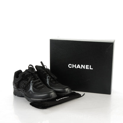 Chanel Suede Calfskin CC Sneakers 39 Black 7 of 7
